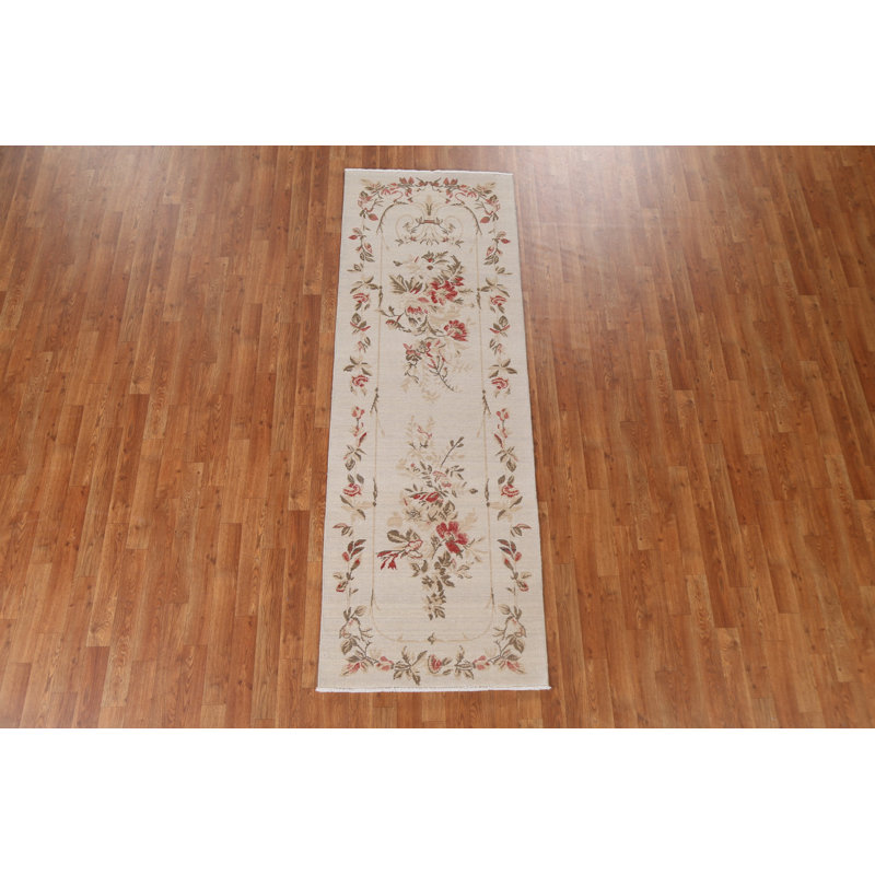 Tapis turc floral en laine noué à la main 3 x 8