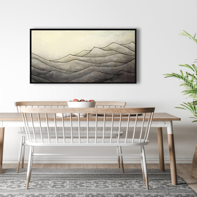 Desaturated waves - 24"x48" Framed canvas