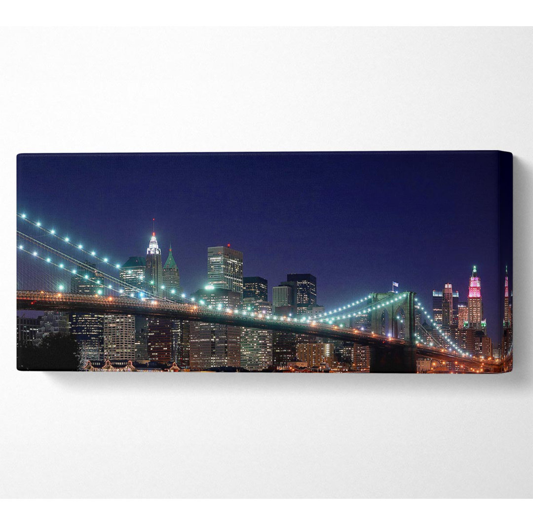 Brooklyn Bridge New York Lights - Kunstdrucke auf Leinwand