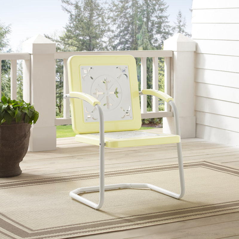 Chaise de patio Jorah, Brillance jaune pastel