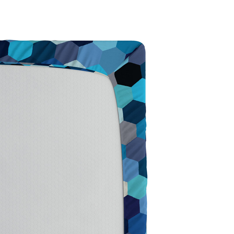 Microfiber Geometric Fitted Sheet, Queen Fitted Sheet