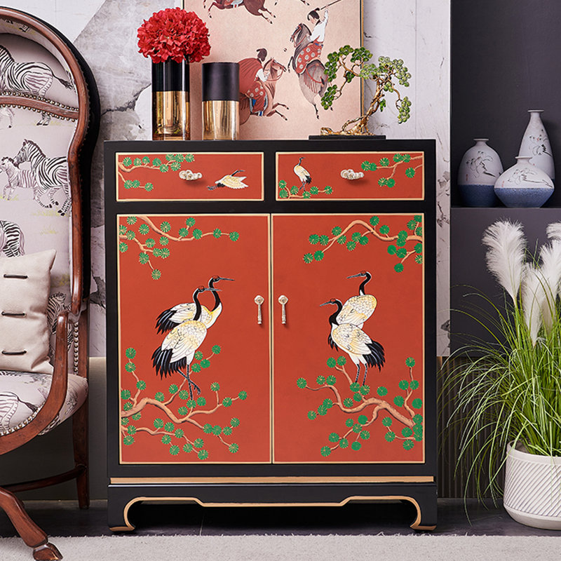 Armoire à chaussures peinte 16 pièces de style chinois