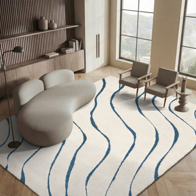 Tapis crème à motif abstrait Ashal