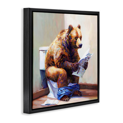 «Bath Bath Bear with Graffiti Gold Floater», art mural sur toile par Leon Devenice