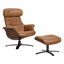 Fauteuil inclinable électrique pivotant en cuir véritable-220257793