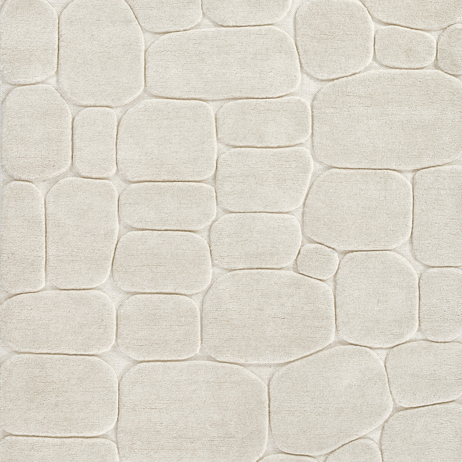 Aelin Ivory Pebble Hand-Tufted Wool Rug, Runner 2'6" x 8'