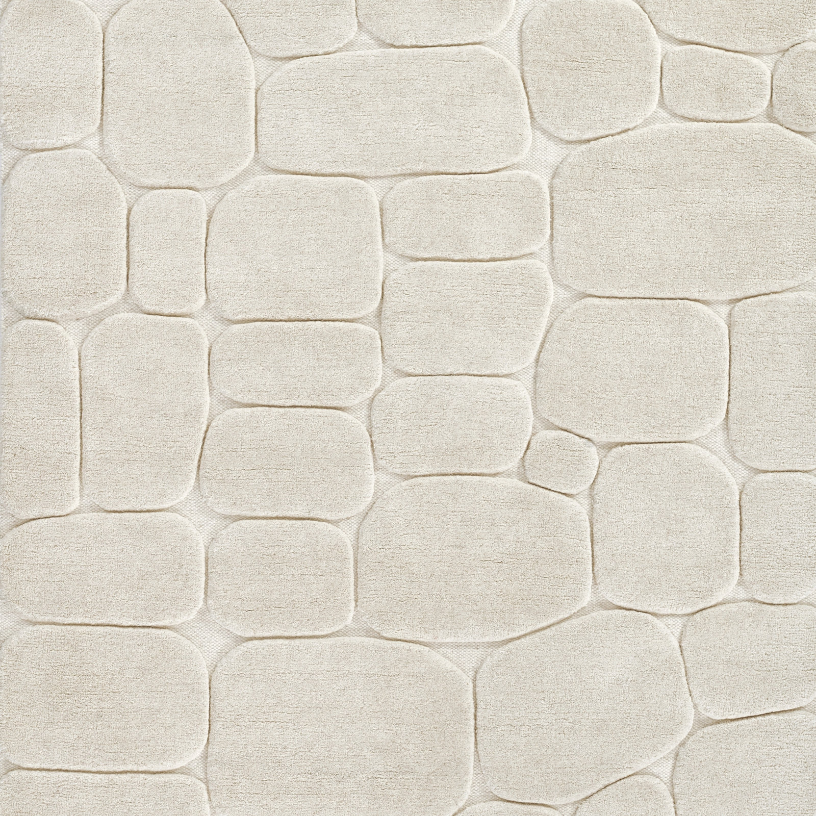 Aelin Pebble Hand Tufted Wool Ivory Area Rug, Rectangle 8' x 10'