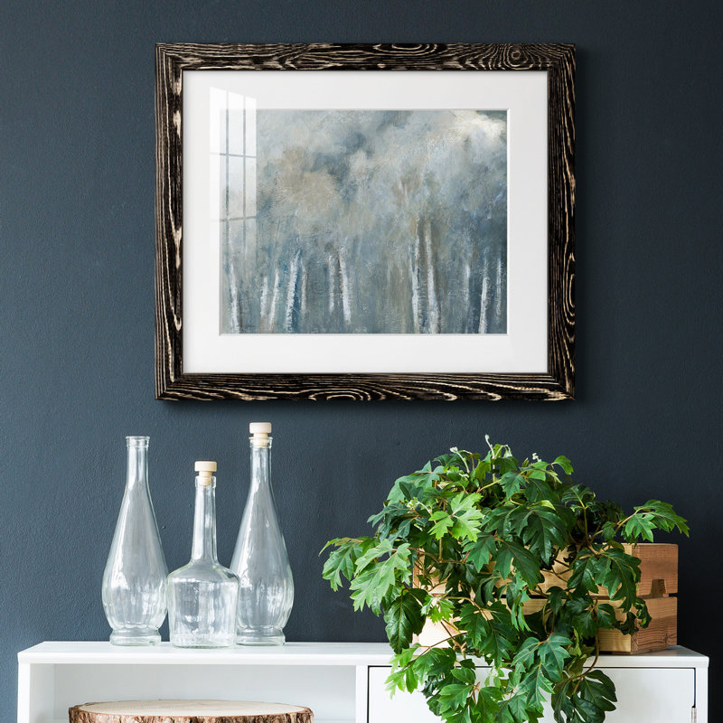 Birch Solitude - peinture encadrée, Cadre blanc, H 31,5 po x l 23,5 po x P 1,5 po