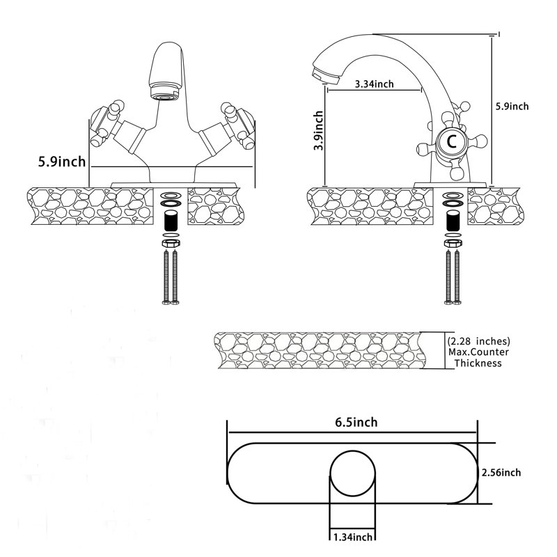 1588-ATI Single Handle Bathroom Sink Faucet, Oil Rubbed Bronze