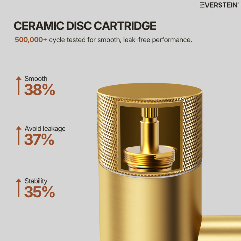 Single Hole Bathroom Vessel Faucet, Single Handle Bathroom Vessel Sink Faucet with Drain Assembly, Brushed Gold