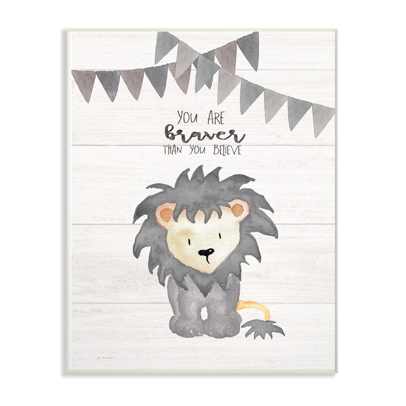 Art sur toile Leiker You are Braver, H 19 po x l 13 po x P 0,5 po, Plaque de bois