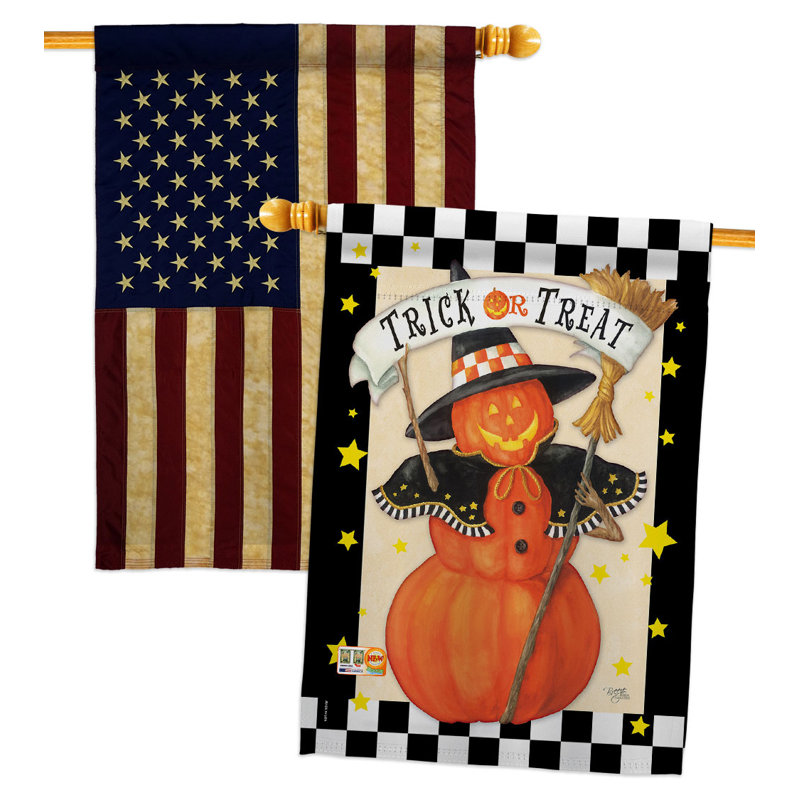 Double Sided 40 in. H x 28 in. W Polyester Halloween House Flag
