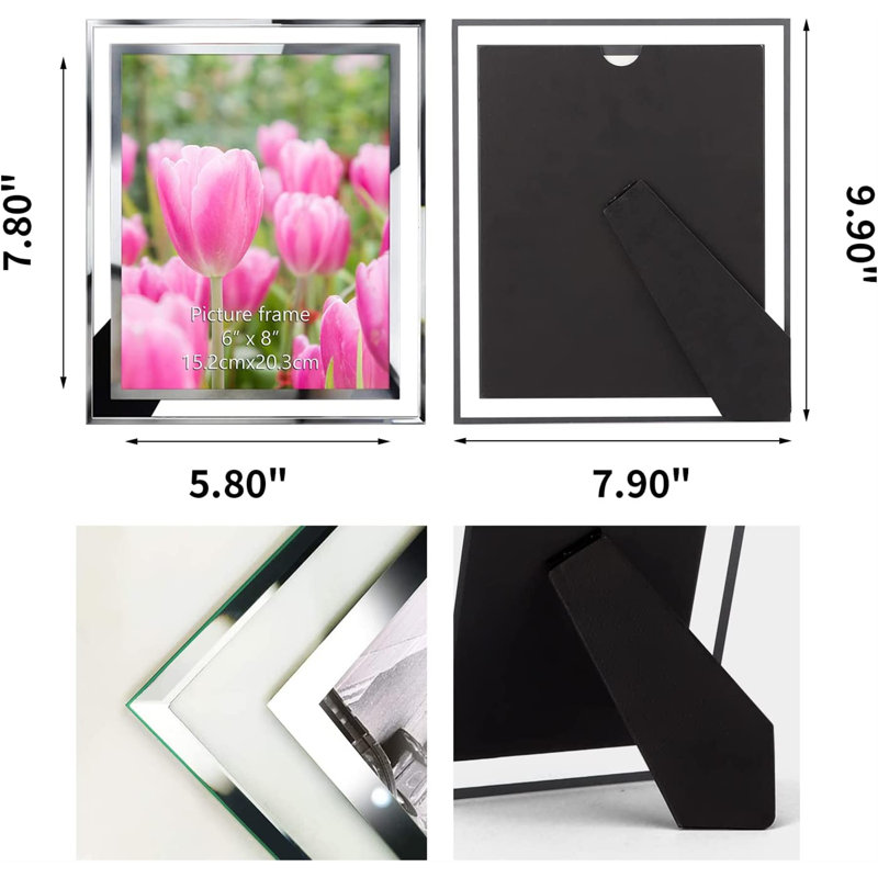 Charylene Clear Glass Picture Frame - Set of 2