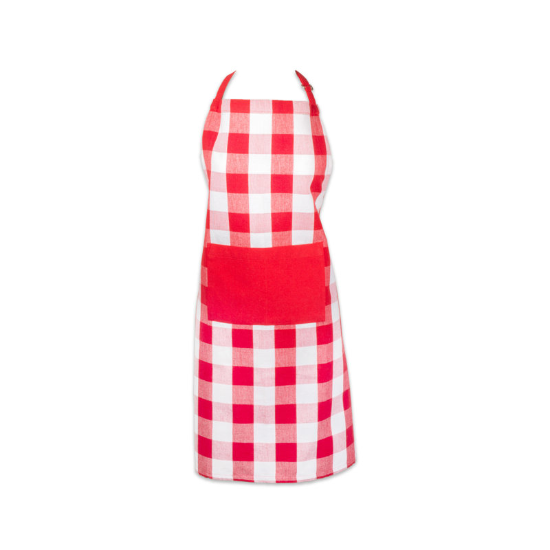Tablier de cuisine à carreaux Wolsingham, Rouge/blanc