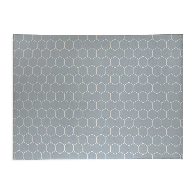 Tapis de bureau léger Peigne, L 5 pi x L 3 pi, Bleu ardoise