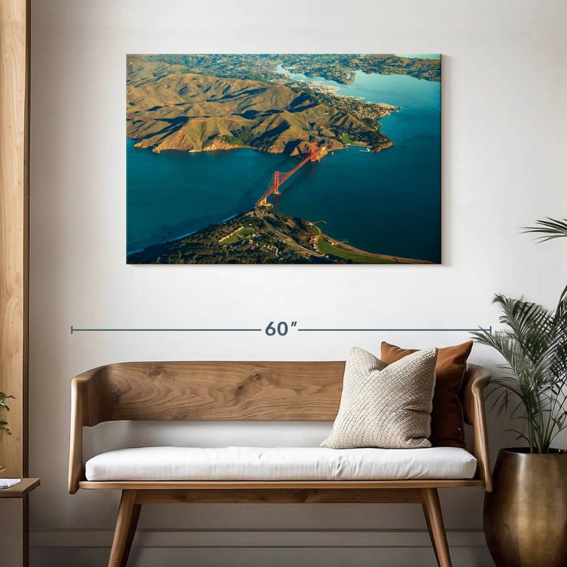 Vue aérienne du Golden Gate Bridge, H 30 po x l 45 po