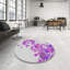Tapis rose/gris tissé à la machine-931183970