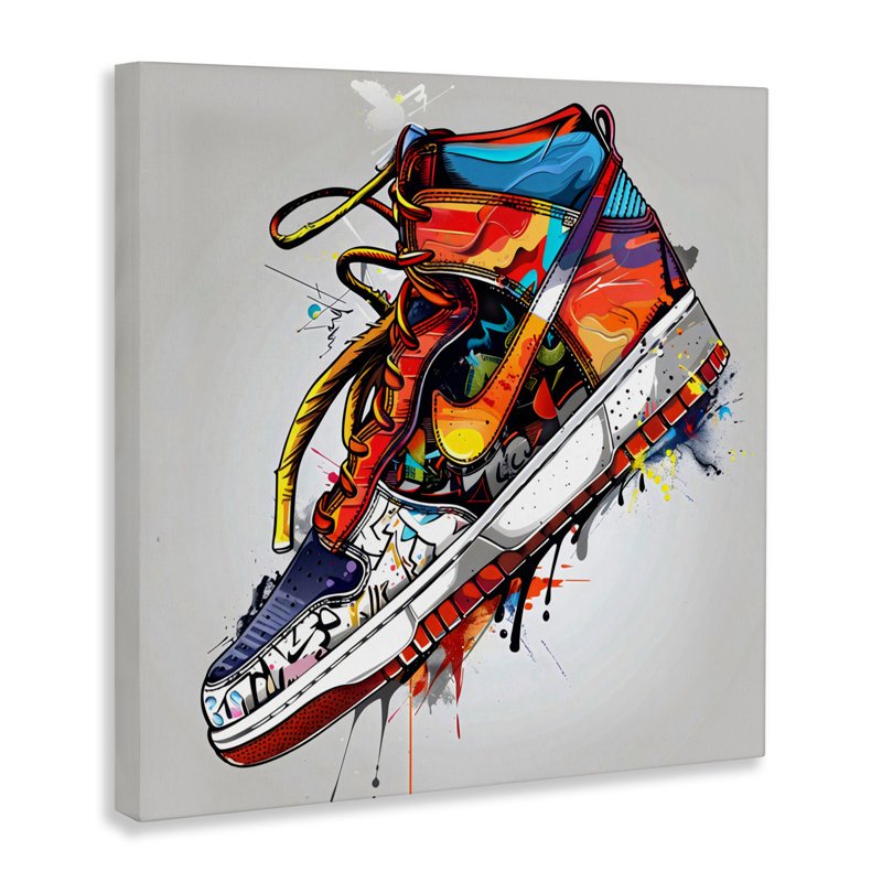 Toile graffiti avec lacets, design Creative Studio, 24 x 24