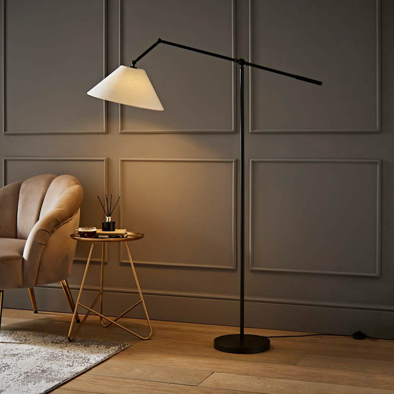 162cm Polished Arched Floor Lamp, No