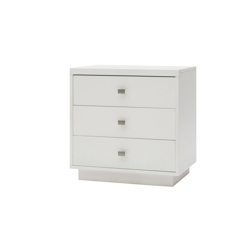 Jadrien 46cm W Manufactured Wood Bedside Table, White