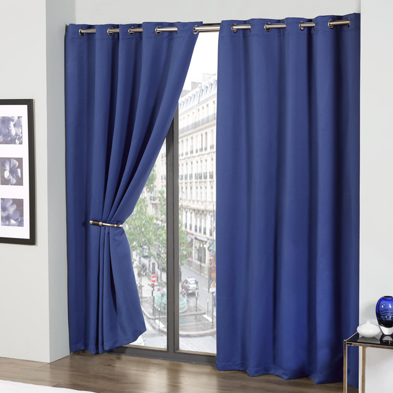 Lloyd Harbor Blackout Curtain Pair, Blue, 168 W x 228 D cm