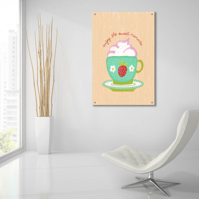  «Enjoy The Sweet Moments» par Club Daydream, art mural en verre acrylique, 24 po x 36 po
