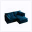 Canapé à deux places en chenille avec 1 repose-pieds, canapé modulaire en forme de L 2 places avec repose-pieds, causeuse avec repose-pieds pour petit espace de vie, chenille grise-118043515