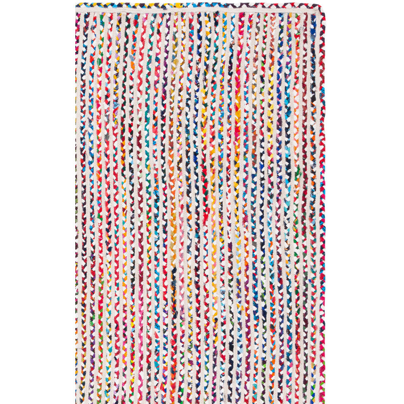 Braided Handmade Cotton Chevron Rug, Runner 2'3" x 9'
