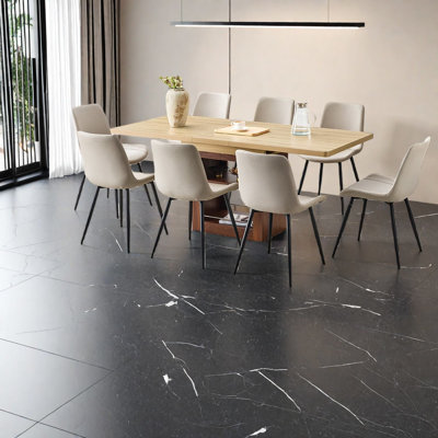 Modern Extendable Dining Table Set With Storage, Mdf & Metal Build, Ideal For Family And Home Entertaining