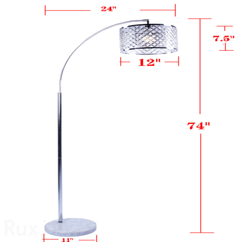 Élégante lampe arquée en cristal