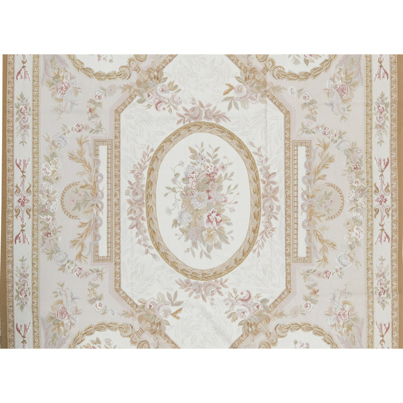 Aubusson Hand Knotted Wool Oriental Area Rug