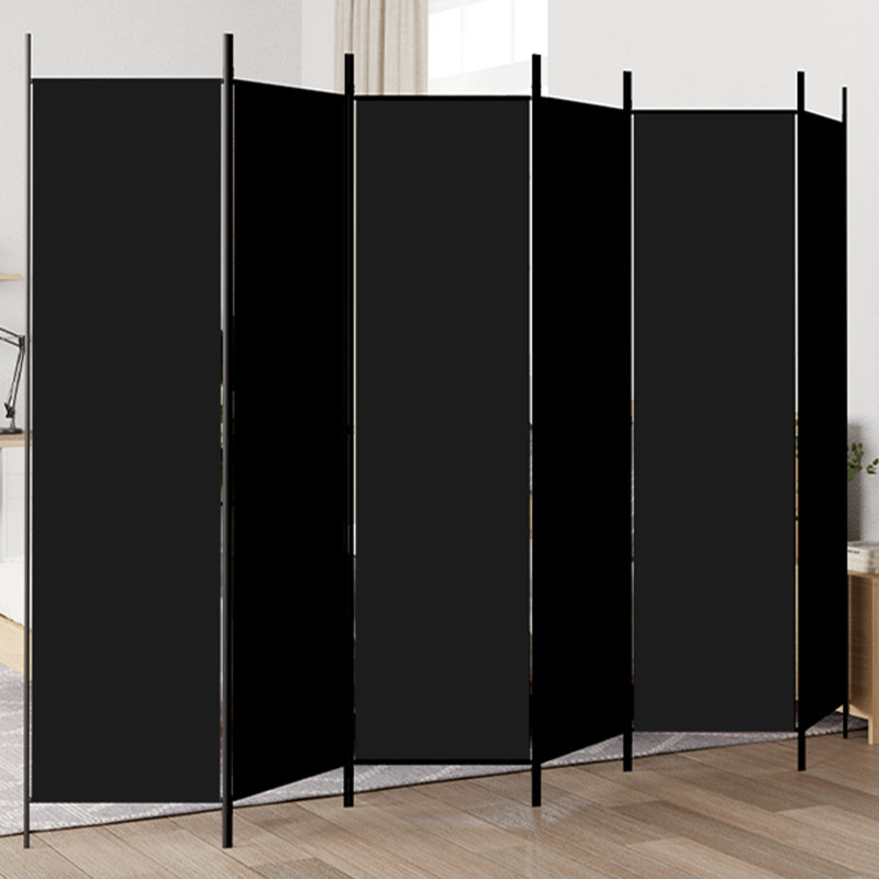 Kasimir Folding Room Divider, Black, 6, 300cm W x 200cm H