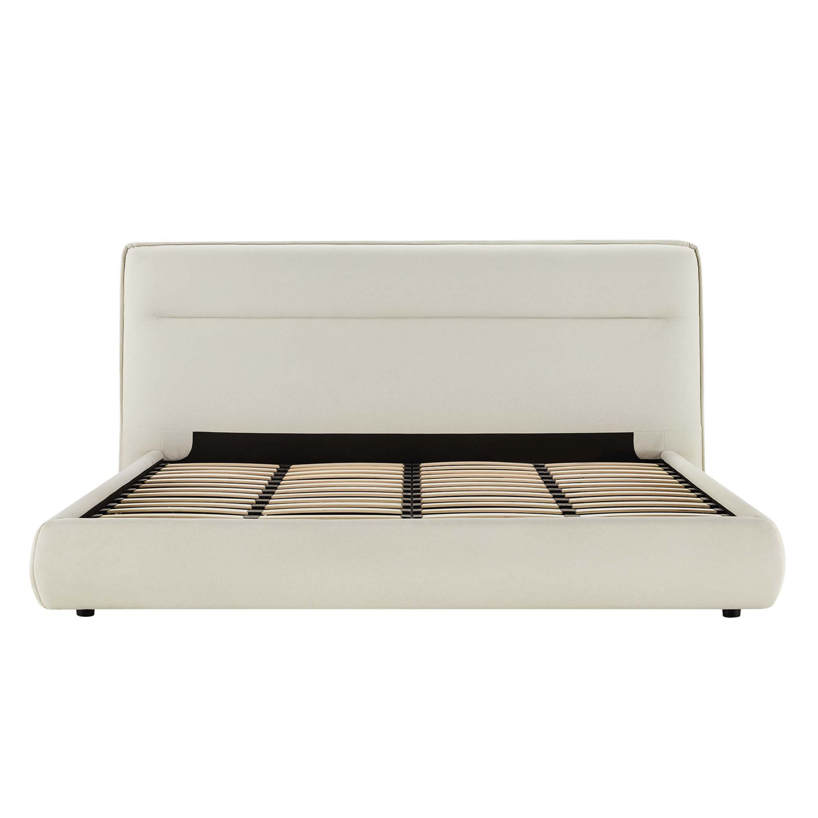 Micah Velvet Upholstered Bed, Gray, King