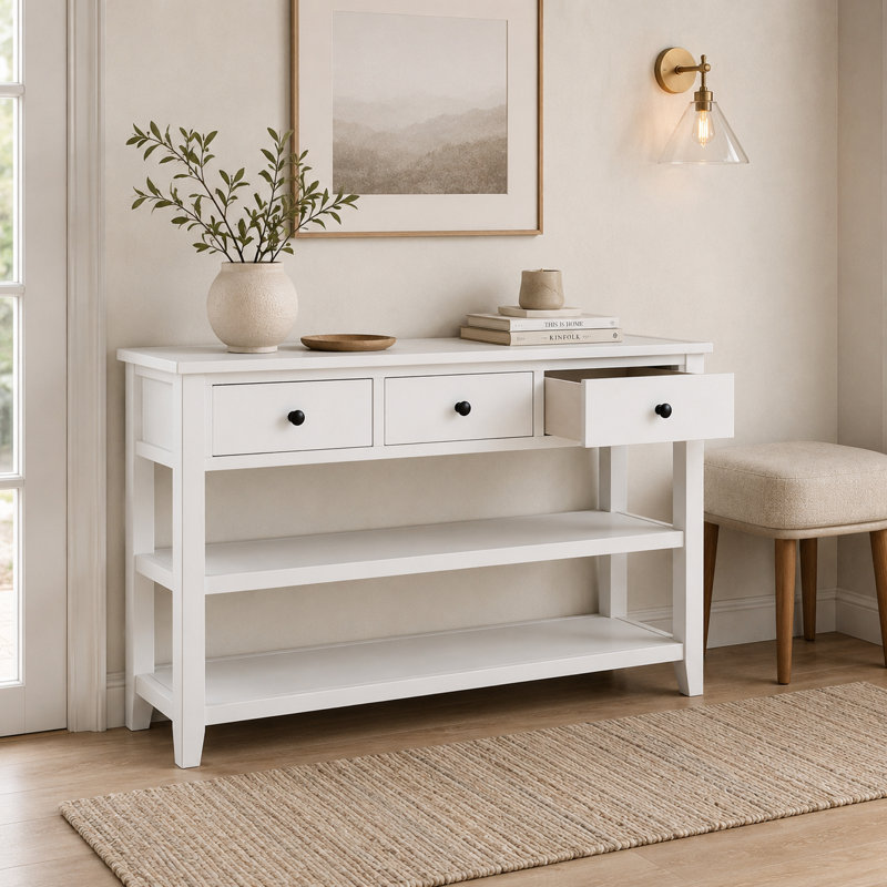 Console Cabras, Bois espresso, Antique White, H 30 po x l 50 po x P 16 po