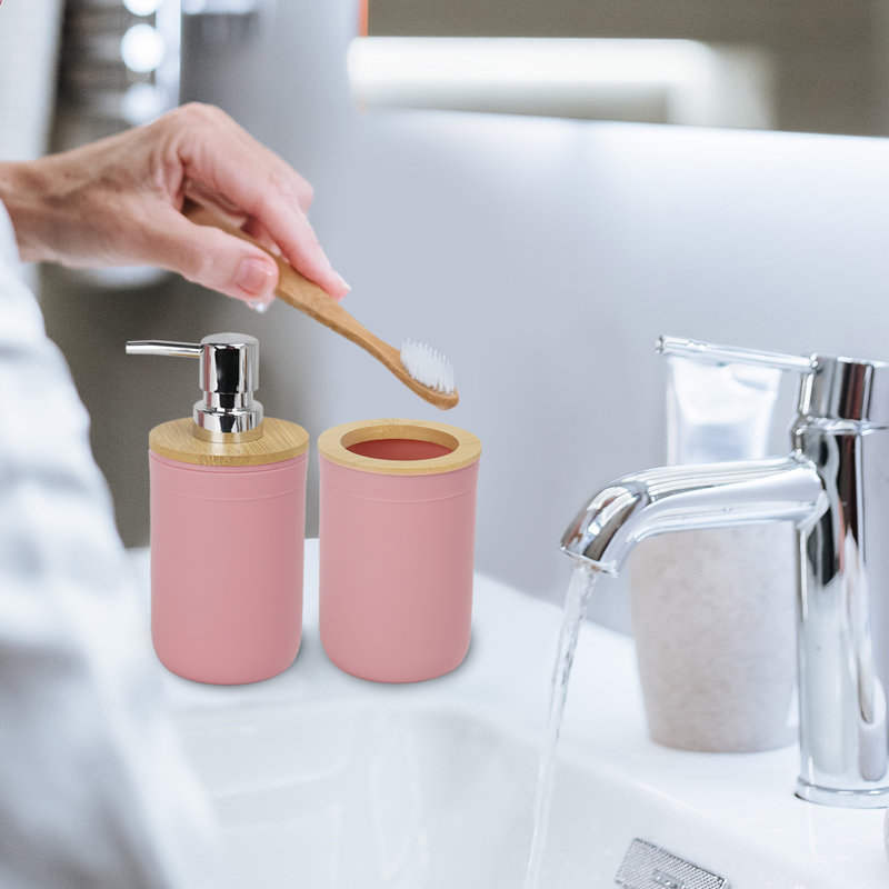 Ensemble d'accessoires de salle de bain Binson, Rose