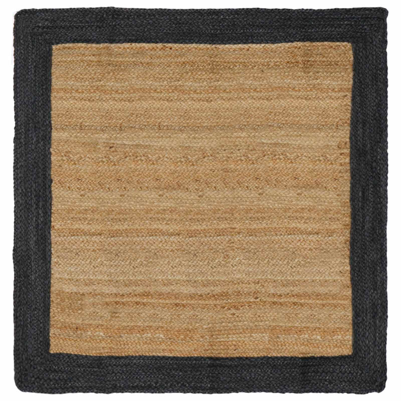 Rectangle Hand Braided Area Rug, Natural/Dark Grey, Square 160cm