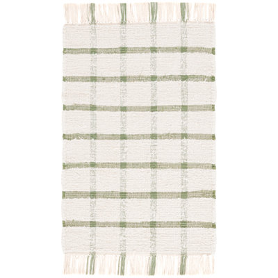 Nuriye Handwoven Recycled Cotton Plaid Rug