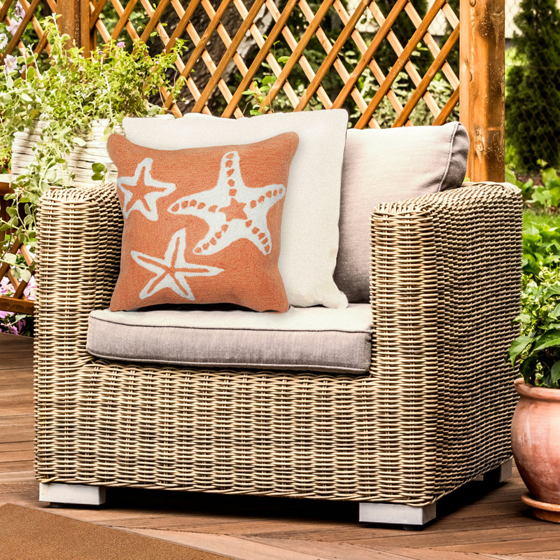  Outdoor Square Pillow Cover & Insert, Orange