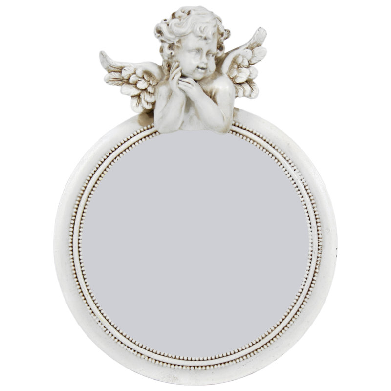 Cherub Flat Wall Mirror, Cream