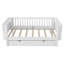 Lit plateforme simple en bois pour enfants, structure de lit simple à profil bas avec rails de sécurité pour garçons et filles, blanc-2105906682-2105906680