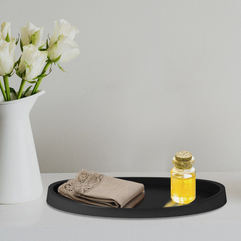 Ebern Designs Newport Amenity Tray, Cosmetic Organiser, Hand Towel Storage For Bathroom Vanity Countertop, Metal White Finish