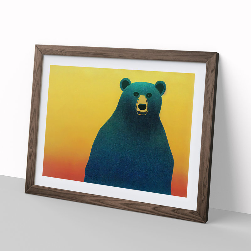 Great Bear - Single Picture Frame Painting, 25cm H x 34cm W x 2cm D, Walnut