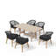 Ensemble de salle à manger 6 personnes pour l'extérieur en bois avec coussins-580411869-580411870-743686323