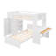 Lit mezzanine simple avec lit autonome, tablettes, bureau et garde-robe - blanc-373898186-373898185