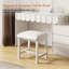 Tabouret de coiffeuse blanc, petit fauteuil de coiffeuse, banc de maquillage mignon avec coussins en cuir, tabourets de bureau pour la chambre à coucher, la salle de bain, le vestibule, le salon, le bureau