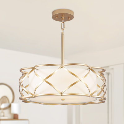 3 - Light Dimmable Drum Chandelier