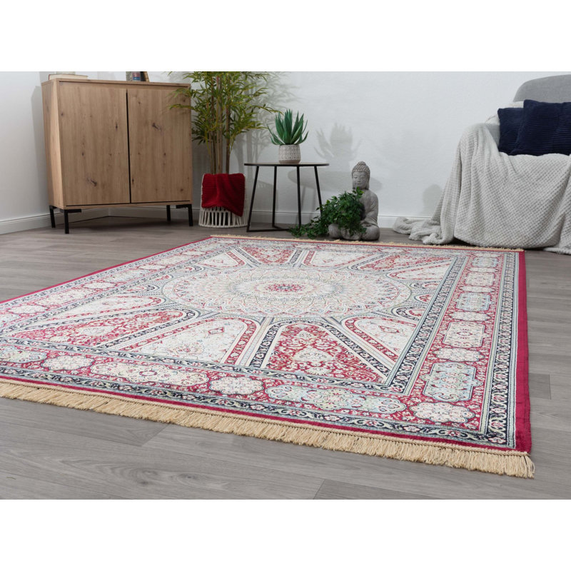Chloe-May Oriental Viscose Area Rug, Rectangle 135 x 195cm