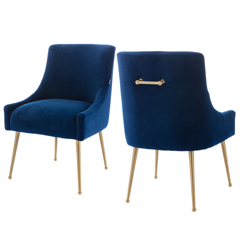 Magallanes Velvet Upholstered Side Chair, Navy