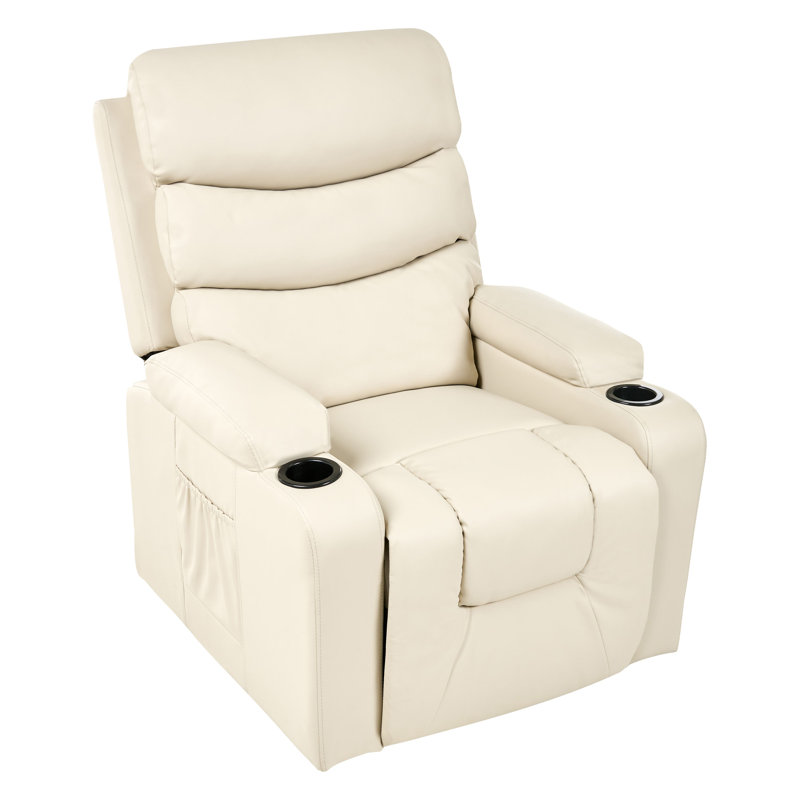 Electric Recliner Chair ETER Faux Leather Black, Beige