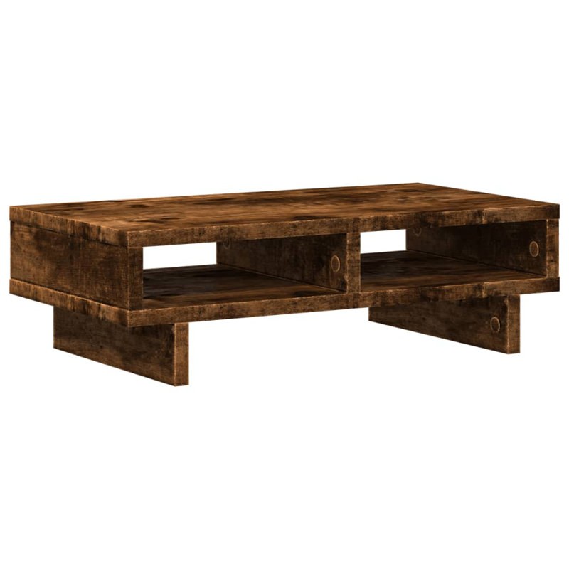 Balzarotti Manufactured Wood Monitor Stand, 15cm H x 50cm W x 27cm D, Smoked Oak